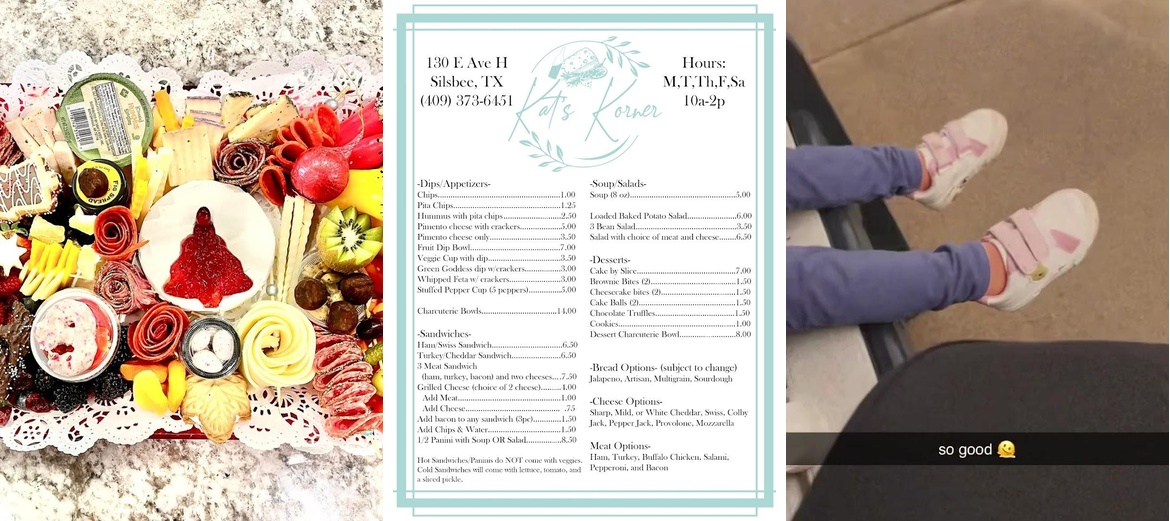 Kat's Korner, LLC Menu